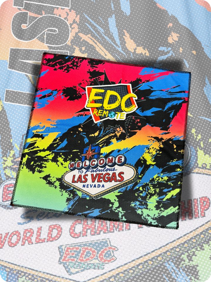 "EDC Neon Vegas" Pet Bandana - Maximum Precision Designs